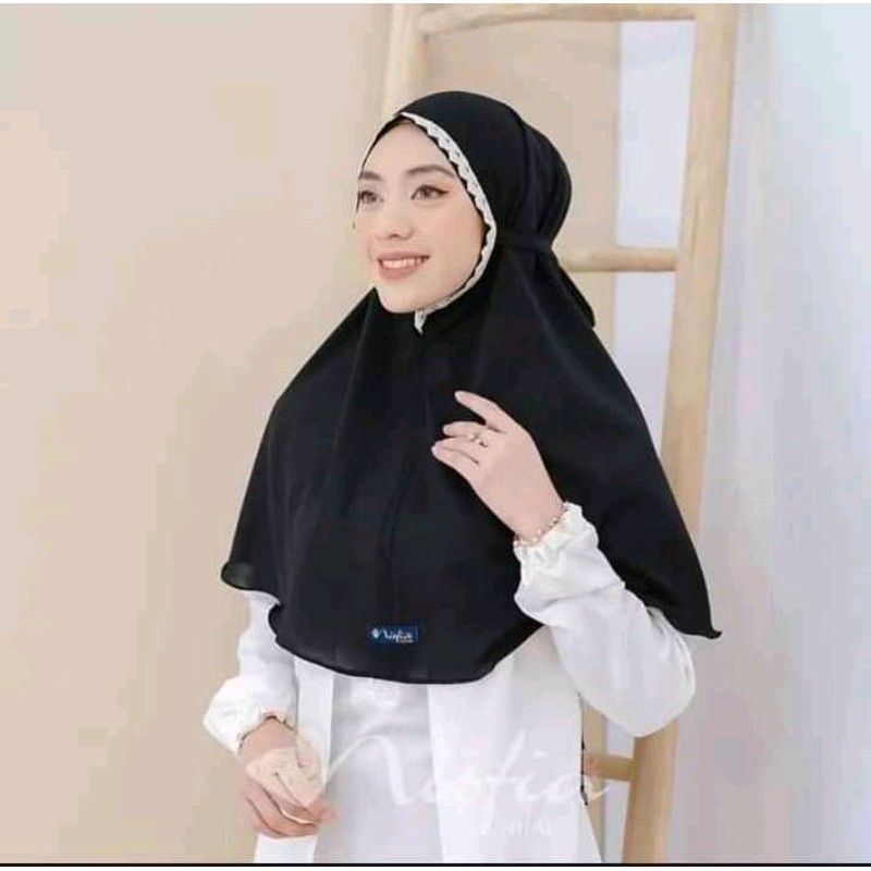 (AZ)  bergo renda alazhar hijab sport jilbab untuk gamis terbaru