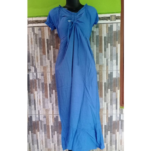 DASTER ELSA LENGAN PENDEK MURAH DASTER SERUT ELSA RAYON SEKDRES RAYON-Ds elsa Solf blue
