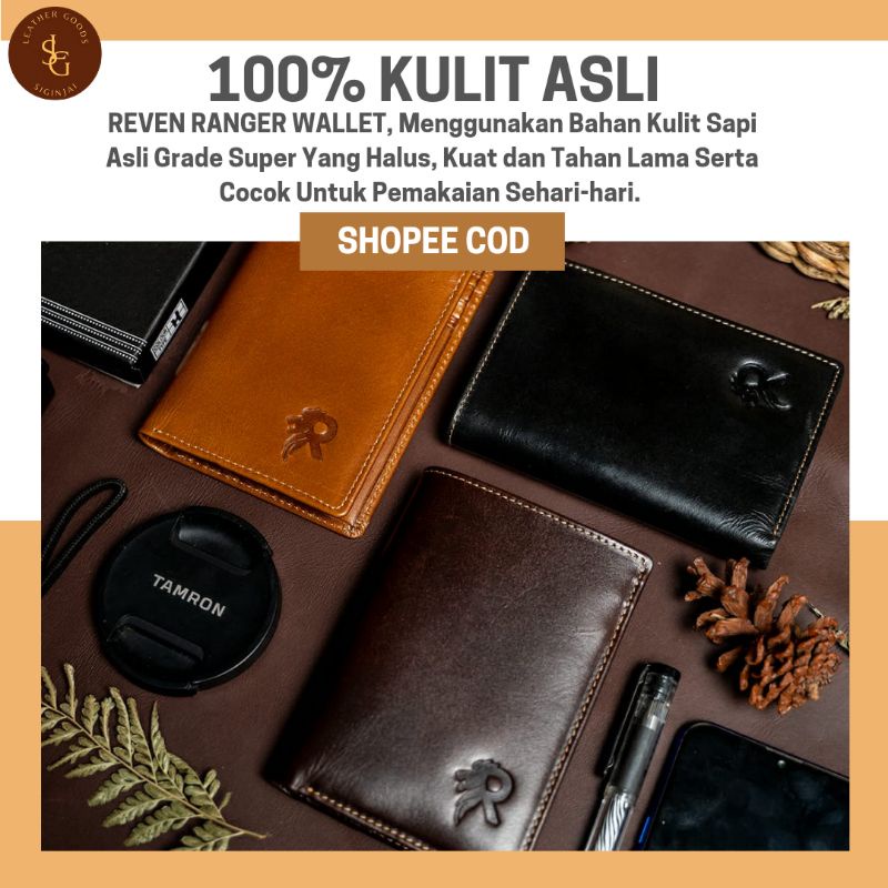 dompet lipat kulit pria reven ranger wallet branded original kulit sapi asli premium