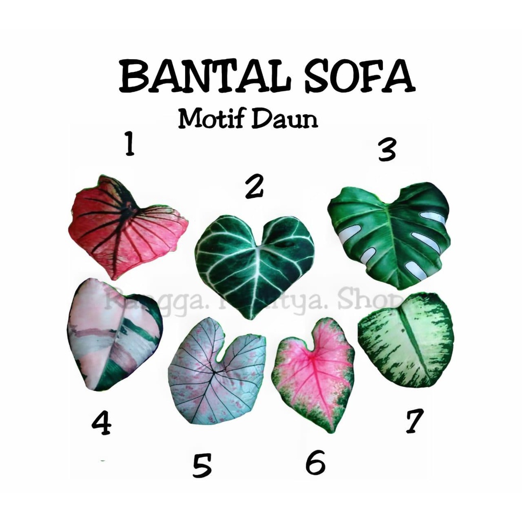 bantal sofa motif daun