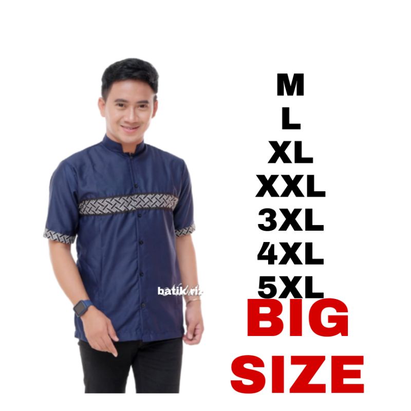 FIKI Batik KOKO  Jumbo M / 5XL koko  Lengan PENDEK Motif 39 MURAH BATIK JUMBO