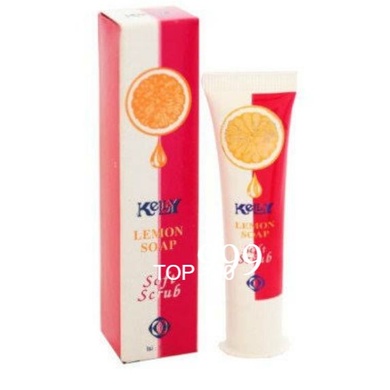 KELLY LEMON SOAP SOFT SCRUB  SABUN CUCI MUKA FACIAL SCRUB 75GR/25gr