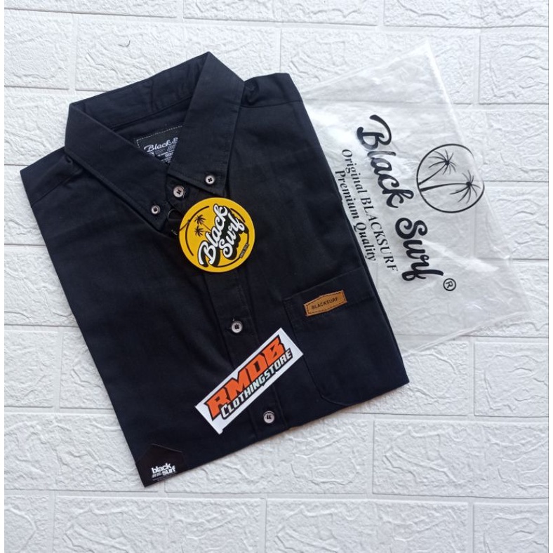 (ORIGINAL) COD Kemeja Pria BlackSurf Lengan Pendek Hem Cowo Rayon Size L XL