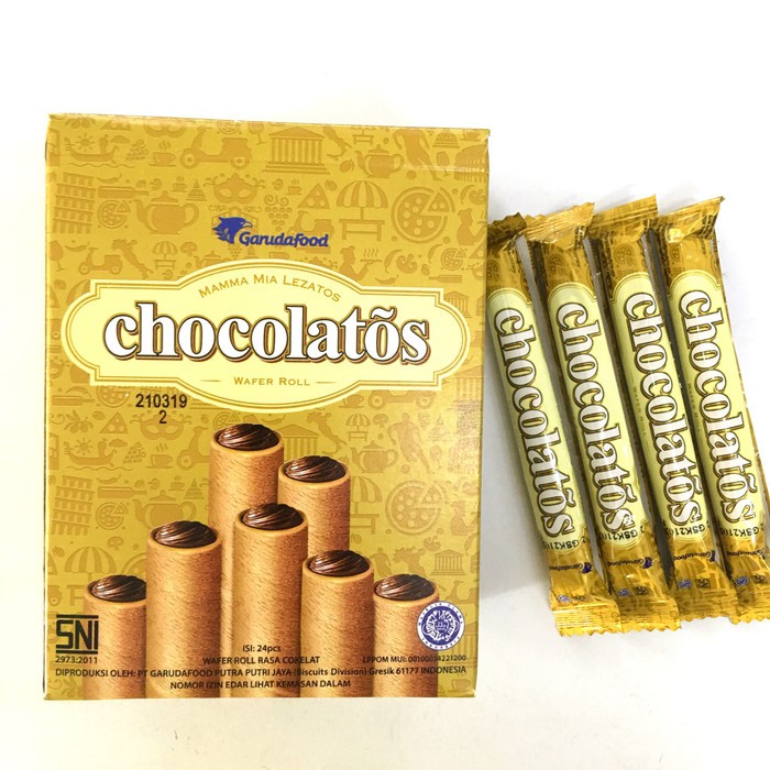 

Chocolatos wafer roll 1box isi 24pcs