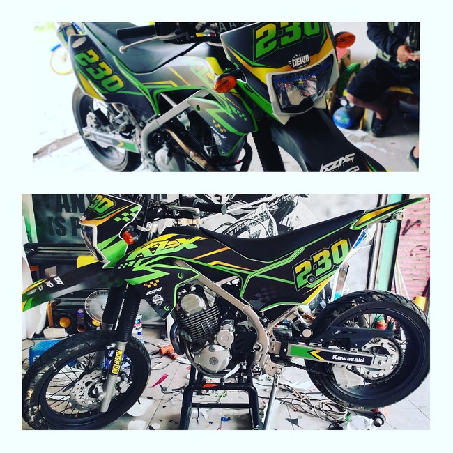 decal klx 230 keren decal klx 230 simpel decal klx 230 gold decal klx supermoto