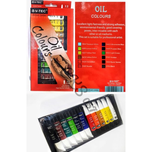 

Cat Minyak / Oil Colors 12 Warna V-Tec