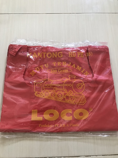 kantong plastik kresek asoi LOCO PUTIH / MERAH TEBAL UK. 24 28 35 40 (500gr)