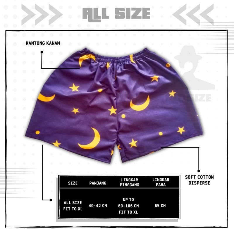 [ 45 MOTIF ] celana pendek boxer/kolor santai pria/wanita remaja/dewasa motif kotak/keramik hitam putih biru-M-42