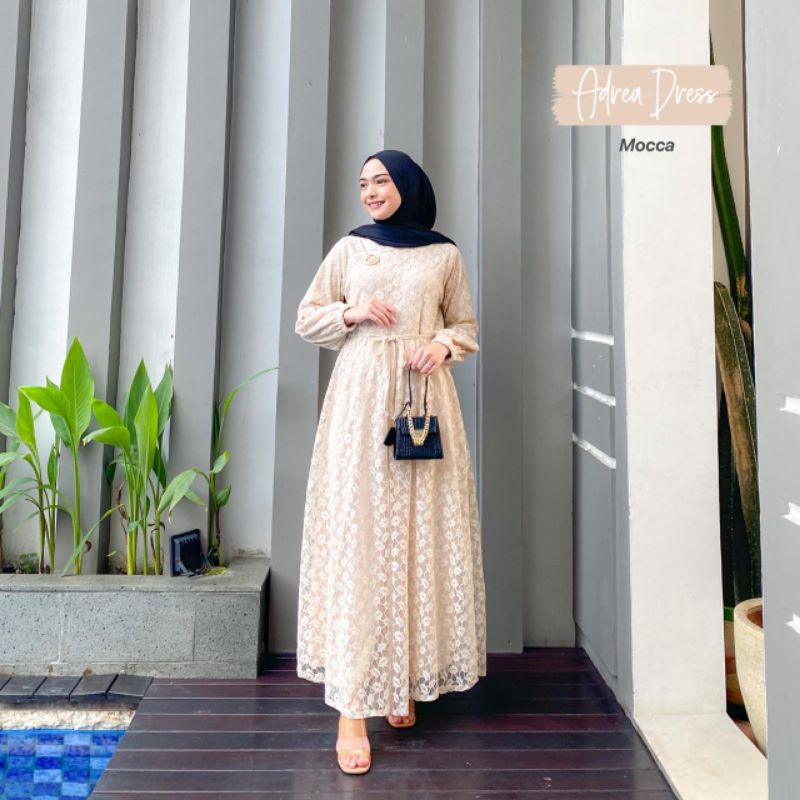 ADREA DRESS | GAMIS LEBARAN WANITA PAKAIAN MUSLIMAH CEWEK