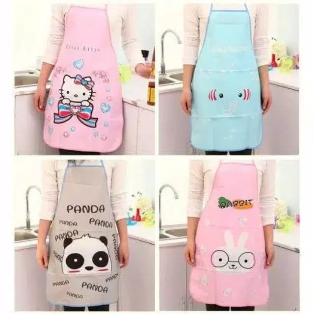 celemek karakter/ CELEMEK MASAK DAPUR | APRON KARAKTER PLASTIK WATERPROOF LUCU CANTIK