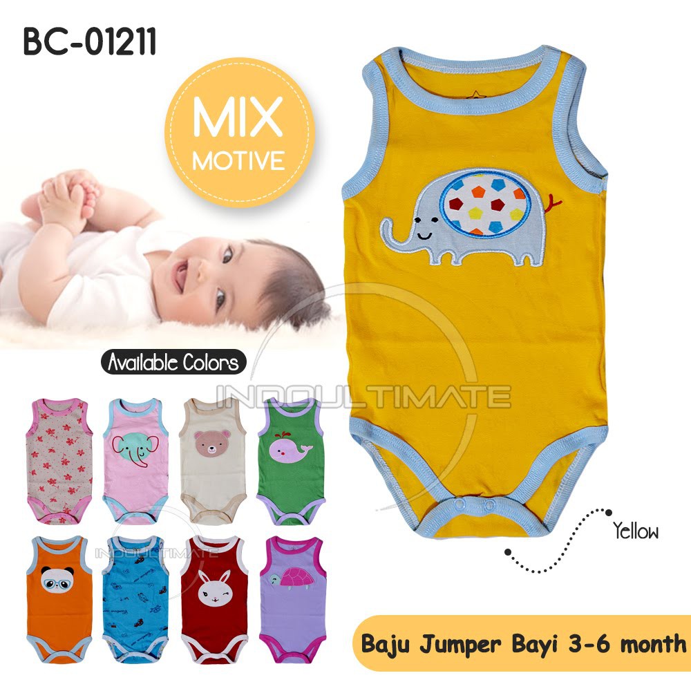 Baju Bayi Perempuan Laki-Laki Jumpsuit Bayi BY BC-01211 Baju Tidur Bayi Pakaian Bayi Kaos Bayi