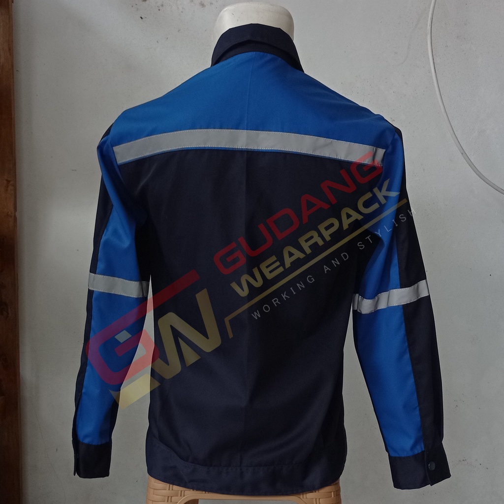 Gudang Wearpack - Baju Kerja Seragam Proyek Warna Dongker - Biru Bca