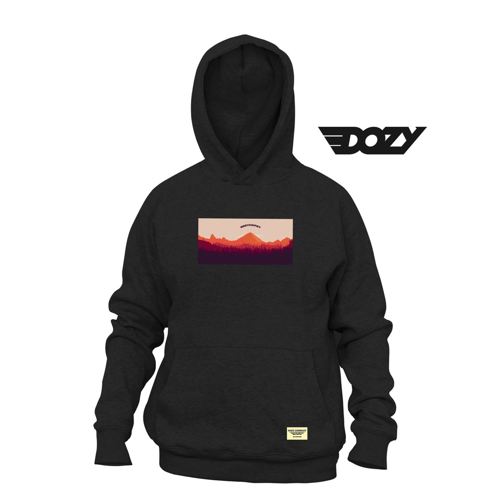 Dozy H003 hoodie black motif simple unisex