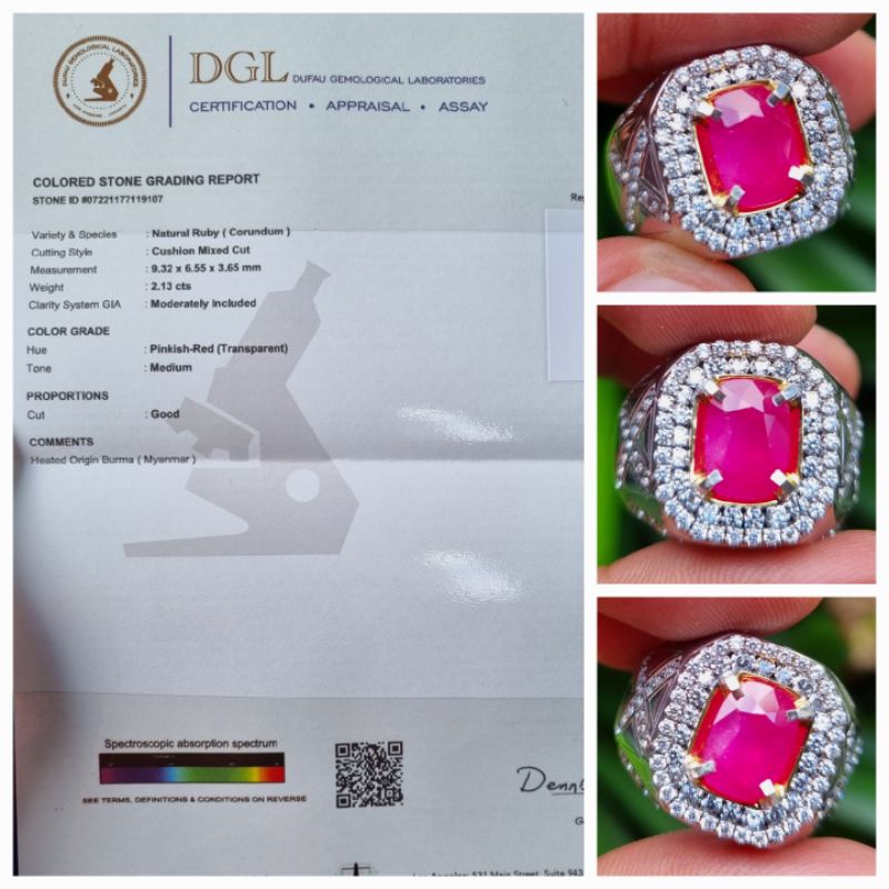 Natural Ruby Burma Myanmar Sertifikat 2.13 crt