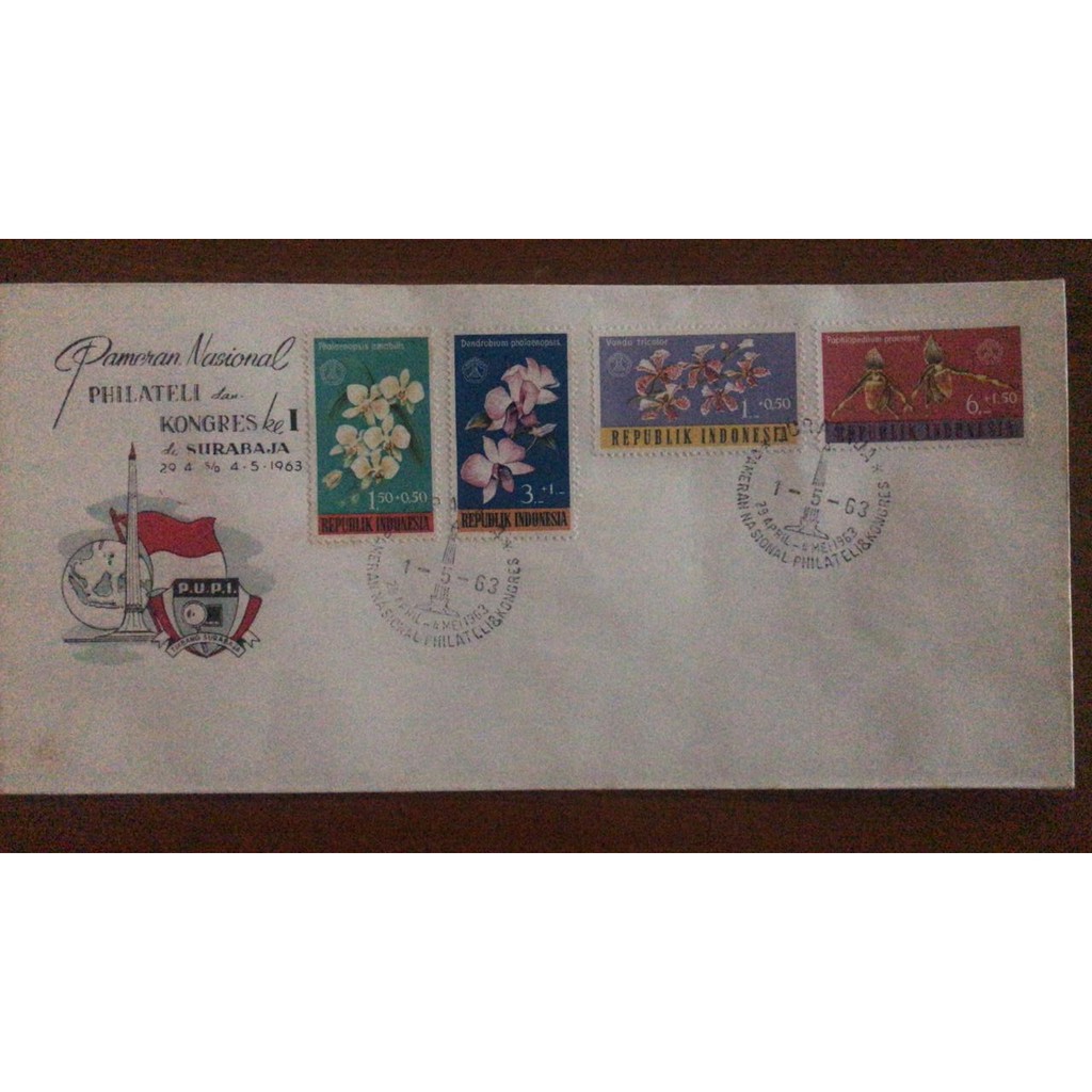 

Sampul Pameran Nasional PHILATELI dan Konggres ke 1 di Surabaja th 1963