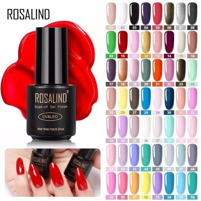 (1-20) ROSALIND GEL NAIL POLISH UV LED / KUTEK /CAT KUKU / UV GEL POLISH SOAK OFF NAIK ART NEW COLOR