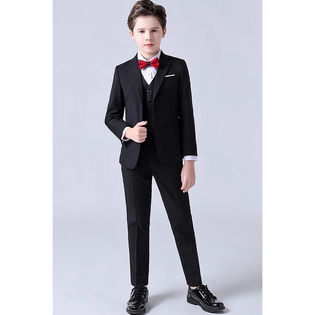 SETELAN JAS ANAK RESMI HITAM LIST PUTIH PAKET LENGKAP 5IN1 ORIGINAL NIKAYU HIGH TWIST BERKUALITAS