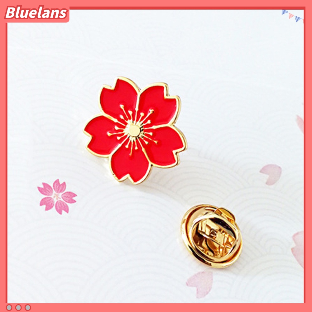 Bluelans Sweet Women Cherry Blossom Flower Enamel Brooch Pin Suit Collar Badge Jewelry