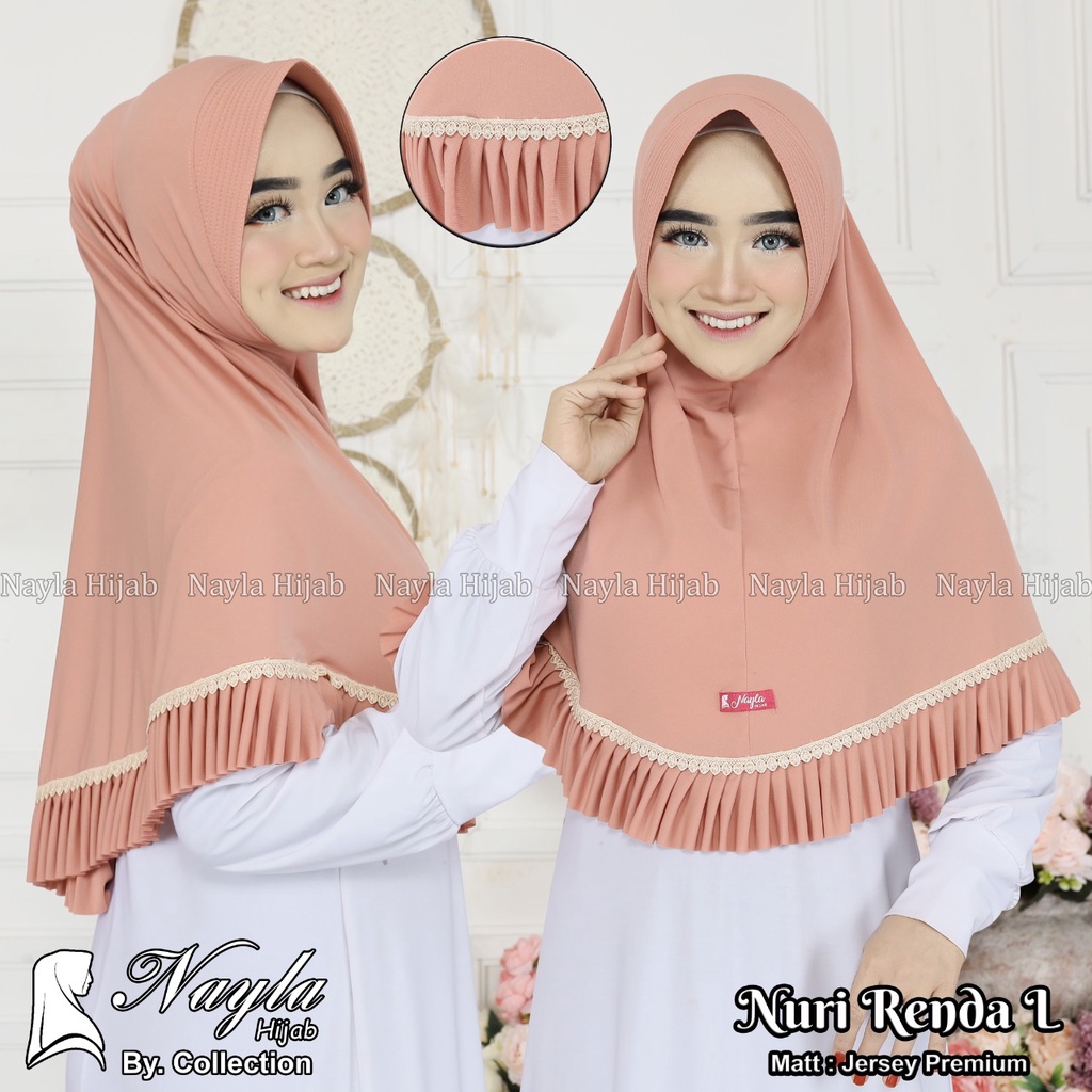 JILBAB INSTAN NURI RENDA L KERUDUNG BERGO JERSEY PREMIUM TERMURAH DAN TERLARIS NAYLA HIJA'B