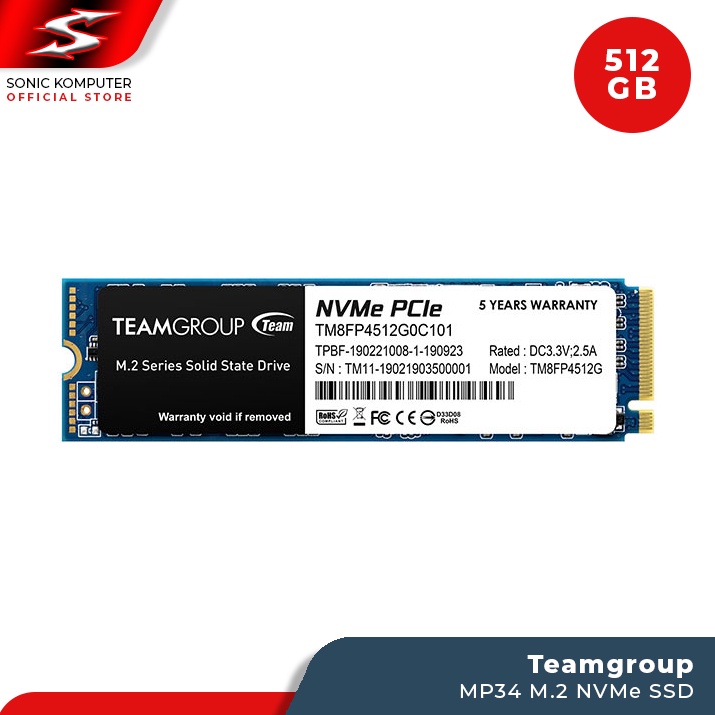 Internal SSD TEAMGROUP MP34 M.2 NVMe 512GB Team PCIe SSD