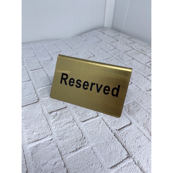 

tag reserve sign gold tag reservasi tablesign reserved reserve sign stainless steel