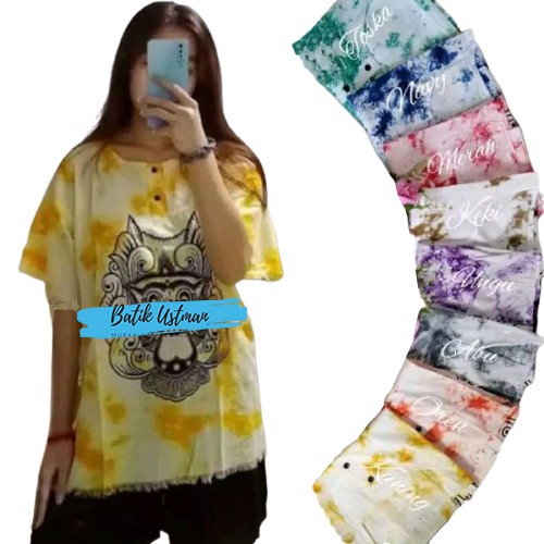 KAOS BARONG BALI DEWASA L &amp; XL TYE DYE MURAH HIGH QUALITY | BAJU BARONG BALI DEWASA PUTIH L &amp; XL