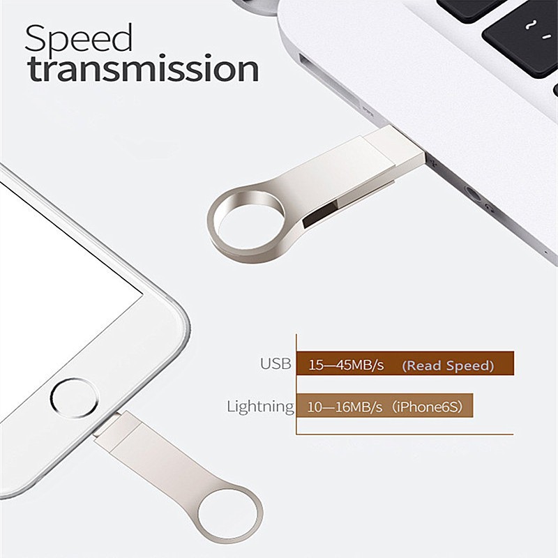 Flash Disk USB Bahan Metal Anti for Air untuk iPhone / iPod / ios11