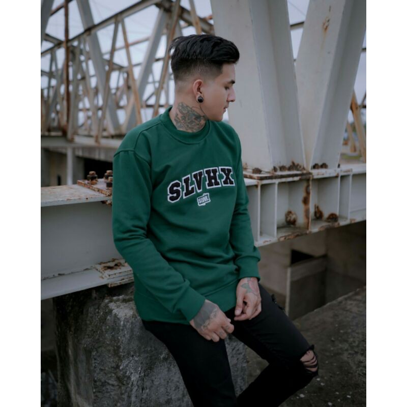 Crewneck Salviohexia Hijau Army Crewneck Salvio Hexia Slvhx