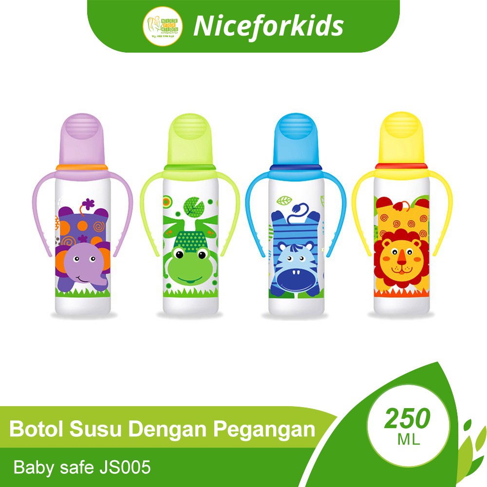 Baby Safe JS005 Botol Susu BPA Free Dot Bayi dengan Pegangan Handle Bottle 250ml