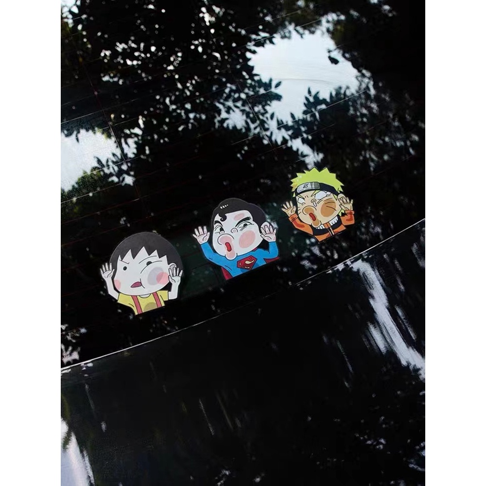 6pcs Stiker Motif Kartun Crayon Shin-chan Naruto Untuk Dekorasi Mobil / Motor