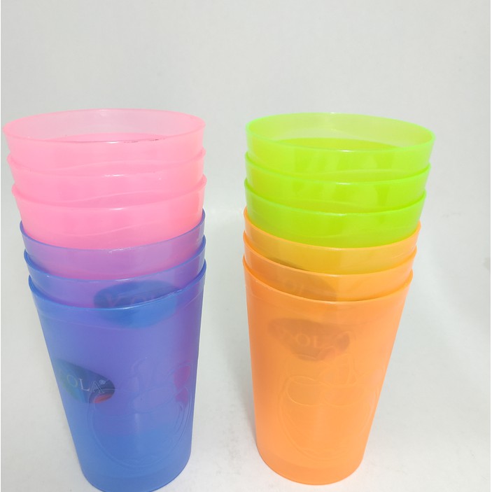 MURAH Gelas Plastik 11 Cm Anak Food Grade Multiwarna Bagus Mug Makan Cangkir Minum Susu Teh Kopi