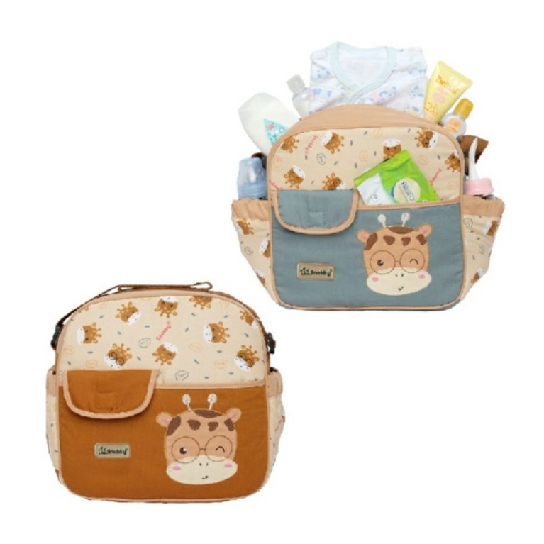 Snobby Tas Bayi Saku Bordir Print Twiza Series | TAS BAYI SERI SQUIREL | TAS BAYI KECIL TWIZA SERIES