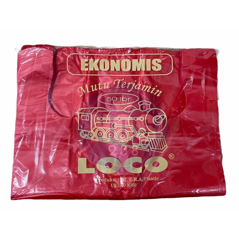 Kantong Plastik LOCO Ekonomis 40 Merah