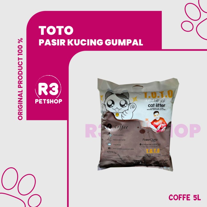 Pasir Kucing gumpal wangi TOTO 5l pasir wangi gumpal