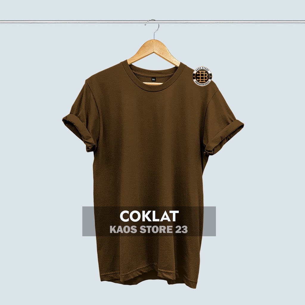 KAOS POLOS PRIA COTTON COMBED 30S-Coklat