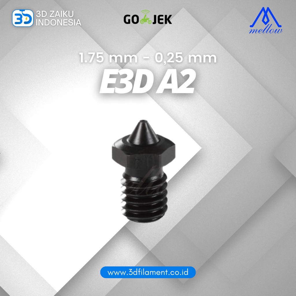 Original Mellow Top Quality E3D A2 Hardened Steel NF V6 Nozzle 1.75 mm