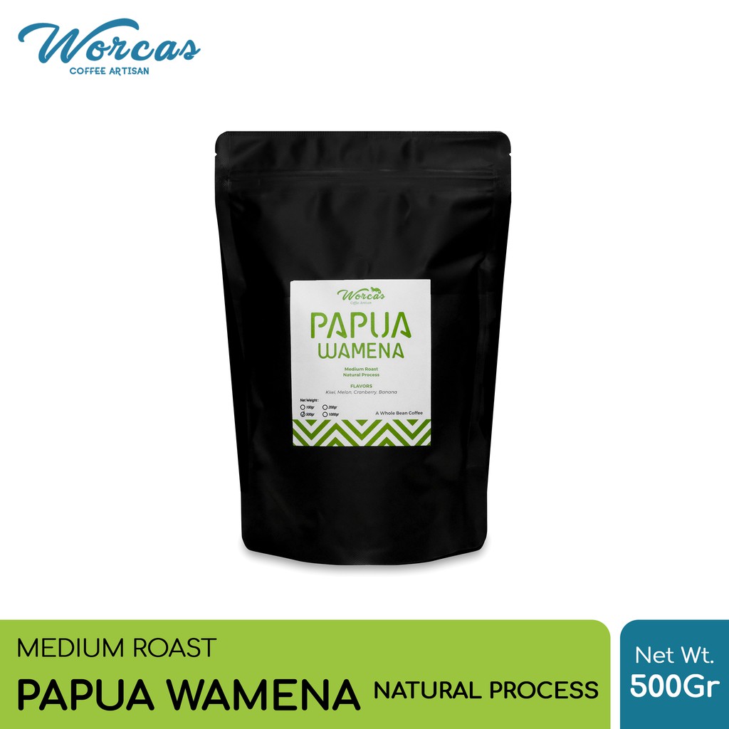 

WORCAS Kopi Arabika Papua Wamena Natural Process 500 Gram - Medium Roast