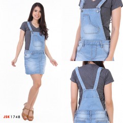 OVERALL SKIRT JEANS ROK PENDEK OVERALL/WEARPACK JEANS WANITA DENIM TRENDY KEKINIAN JSK JEANS