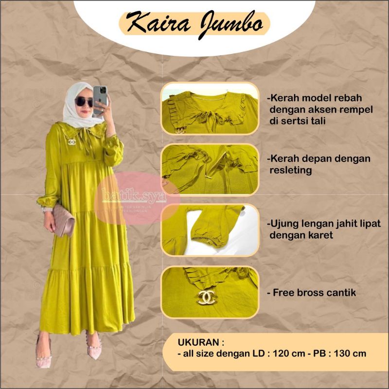 Dress midi/dress/Gamis/dress Midi susun/Gamis midi kaira