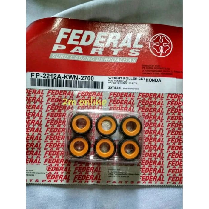 Roller Set Kwn 18 Gram - Vario Techno 125 Fi Pcx Lama Asli Federal FP-2212A-KWN-2700