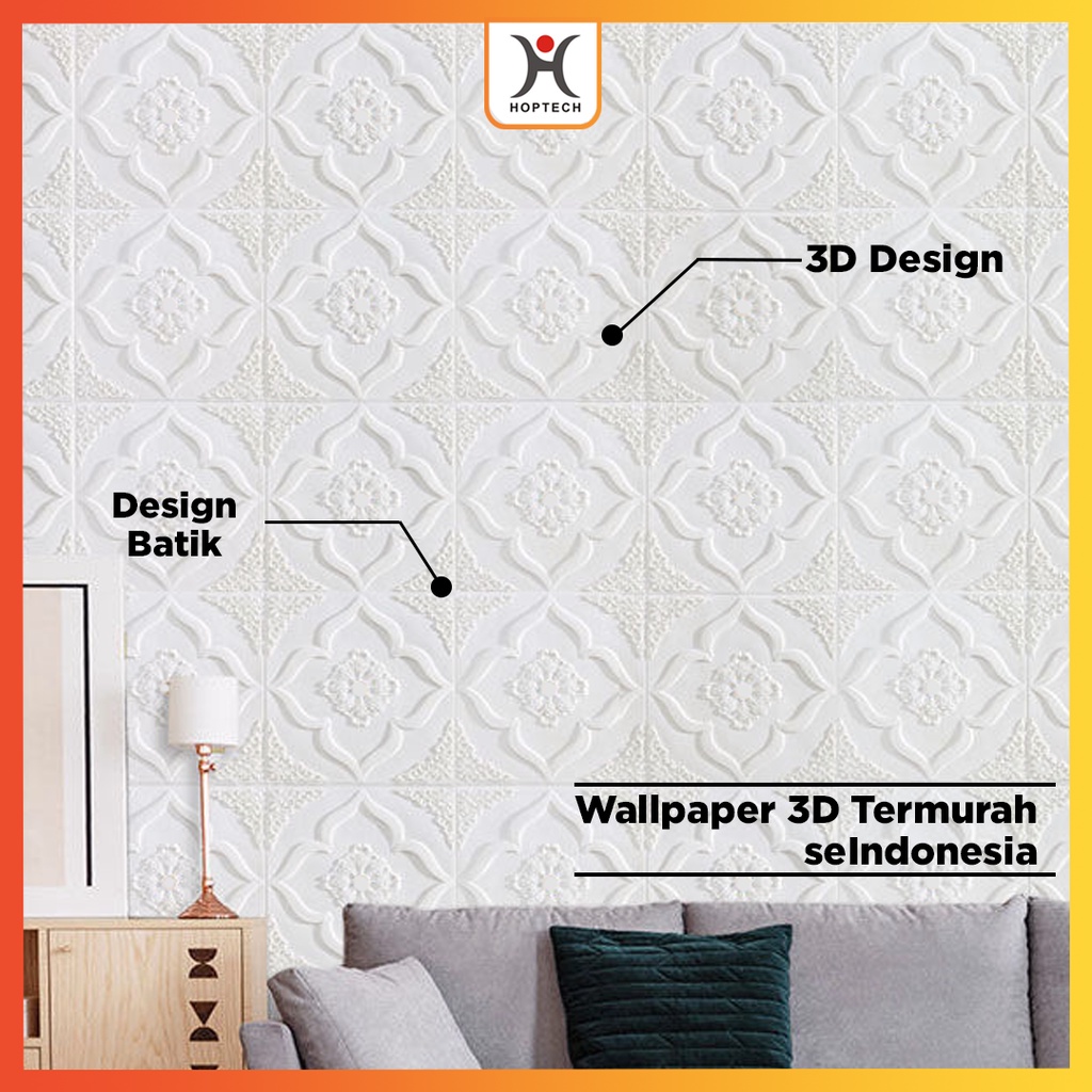 Wallpaper 3D FOAM / Wallpaper Dinding 3D Motif Foam Batik Bunga More High Quality / Wallfoam 3D