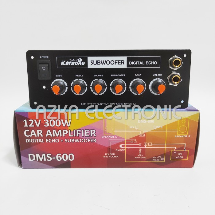 Kit Power Amplifier Speaker Aktif Mobil 12V DC 300W DMS 600