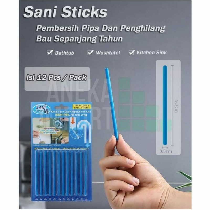 Anti Sumbat Pipa WC Sani Stick Drain Force Pembersih &amp; Pemawangi