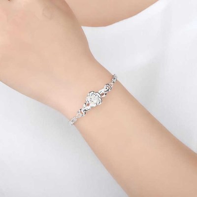 925 perak sterling gelang wanita kreatif rose gelang fashion perhiasan