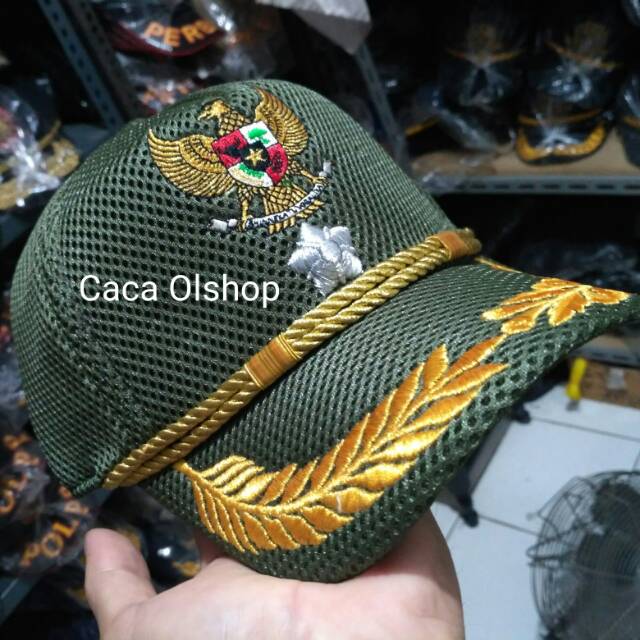 Topi Lurah Hijau Linmas