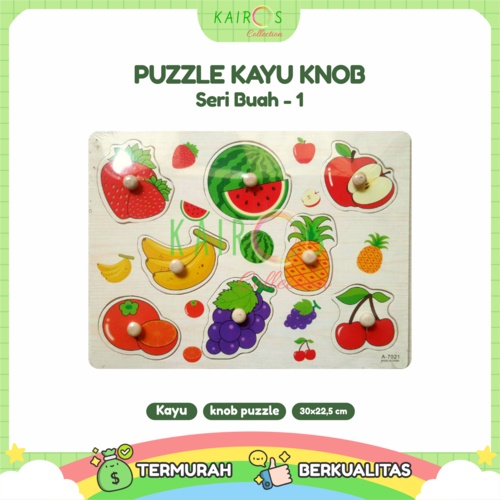 Puzzle Anak Kayu Knob Buah