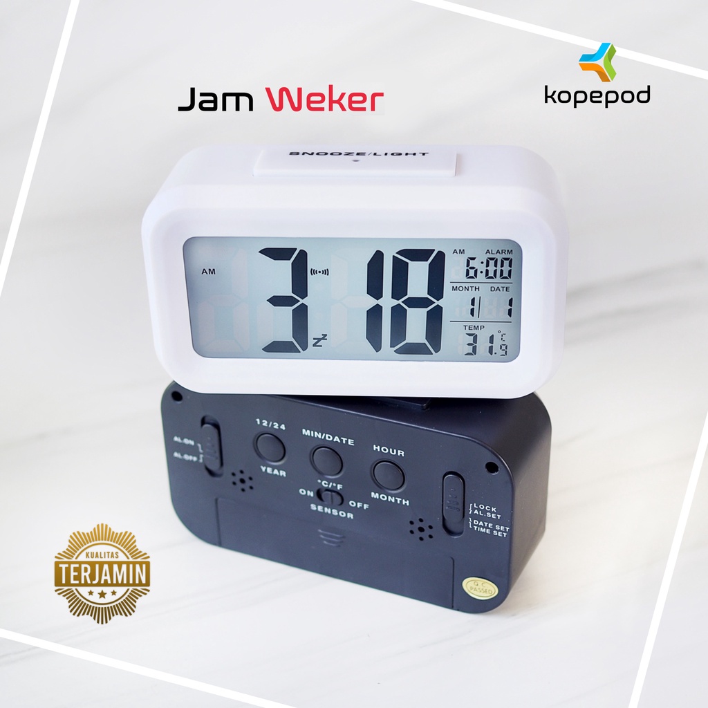 Jam Meja Digital / Jam Weker / Digital Smart Alarm Clock Sensor Cahaya