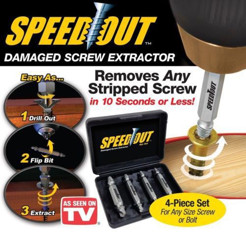 Taffware Screw Extractor Broken Striped Screw Remover - S2 - Silver