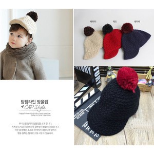 [JOYLEEN BEBE] Crochet hat ball on top Topi Anak Rajut Lucu Topi anak Import Murah topi musim dingin