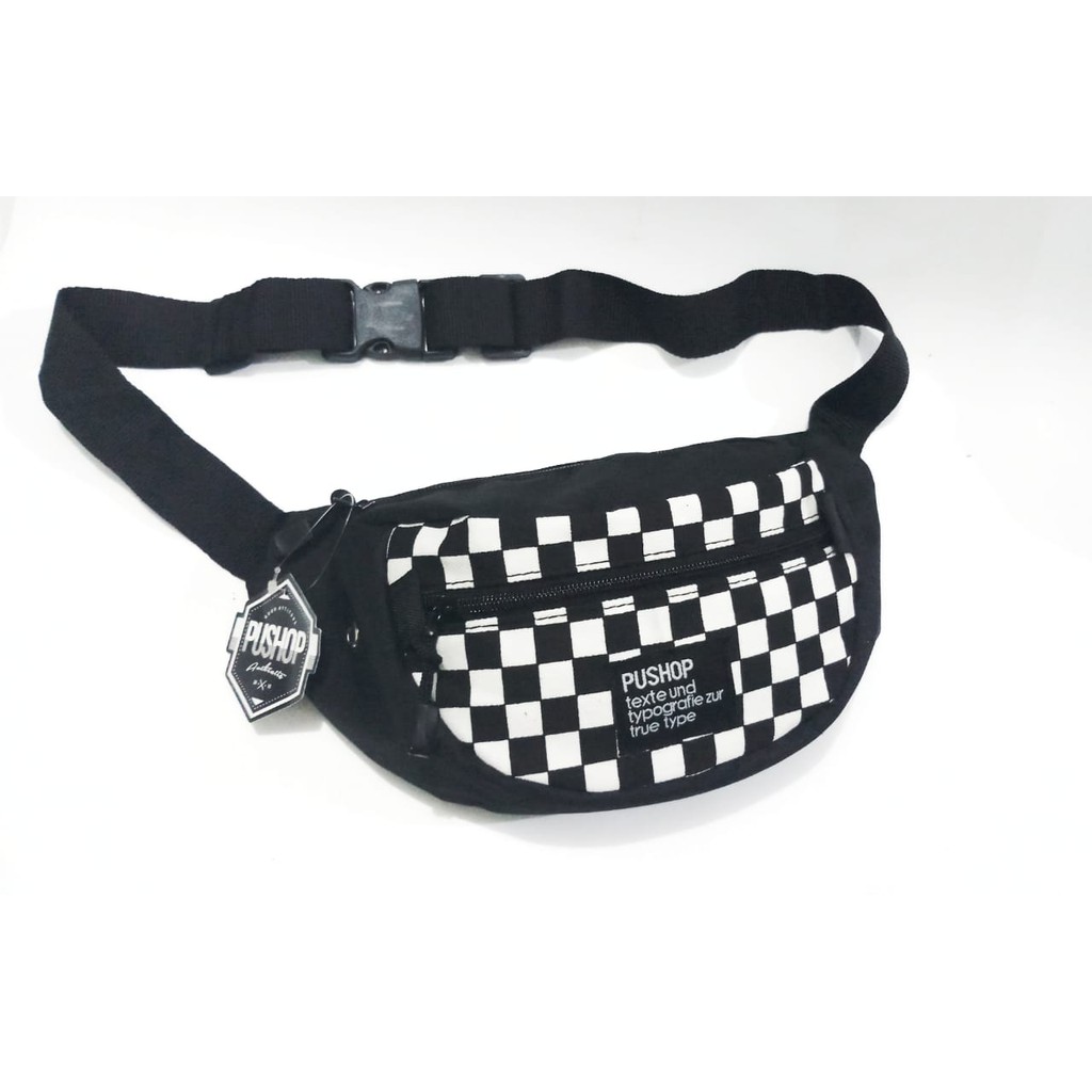 Tas Waistbag Kanvas Pria Catur Pushop PUSHOP AUTHENTIC Termurah Bayar Ditempat COD